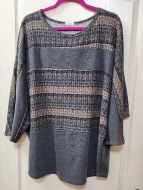 ODDY OVERSIZED COLR-BLOCK KNIT TOP